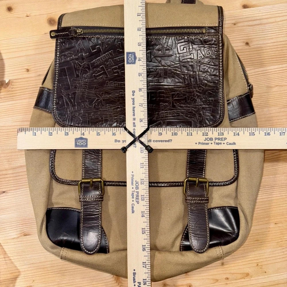 Fossil Texas A&M Aggies Leather‎ Canvas Backpack – Embossed Logo, Rare